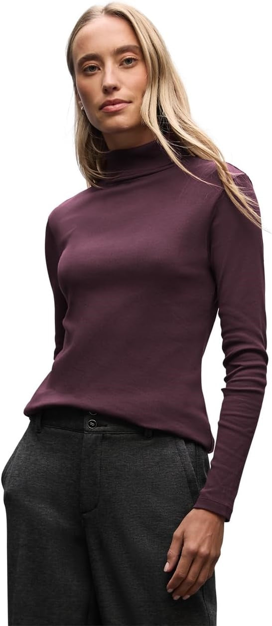 LTD QR basic rib roll neck shi – Jazz Berry 