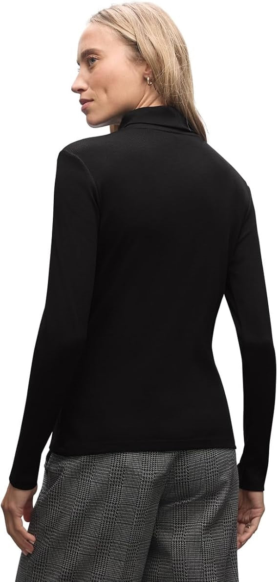 LTD QR basic rib roll neck shi – Black 