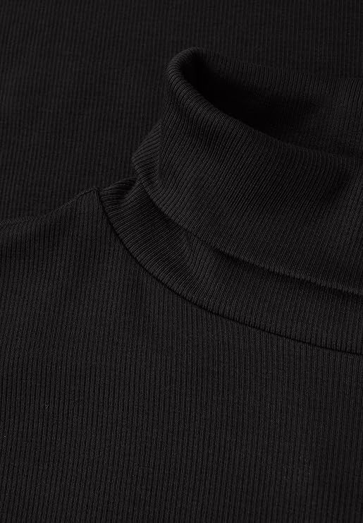 LTD QR basic rib roll neck shi – Black 