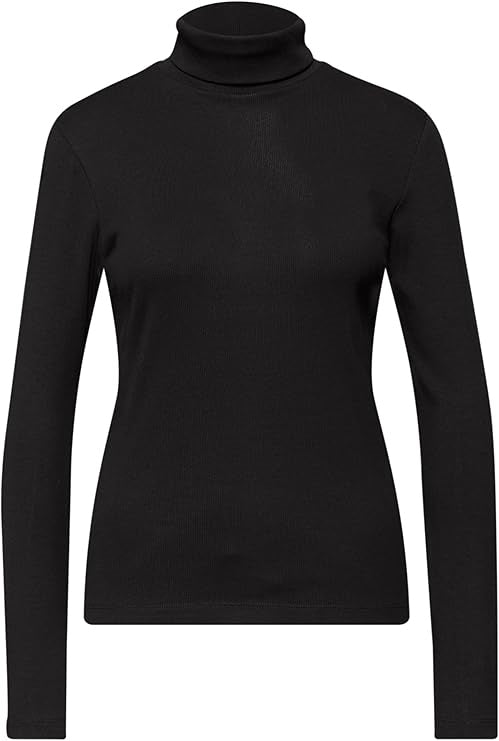 LTD QR basic rib roll neck shi – Black 