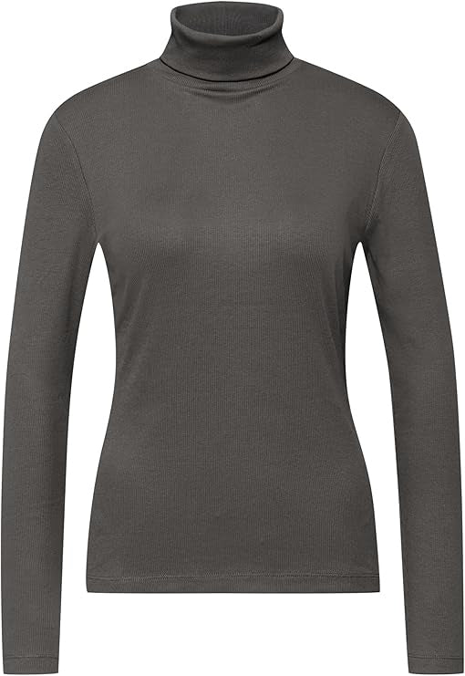LTD QR basic rib roll neck shi – Gravel Grey 
