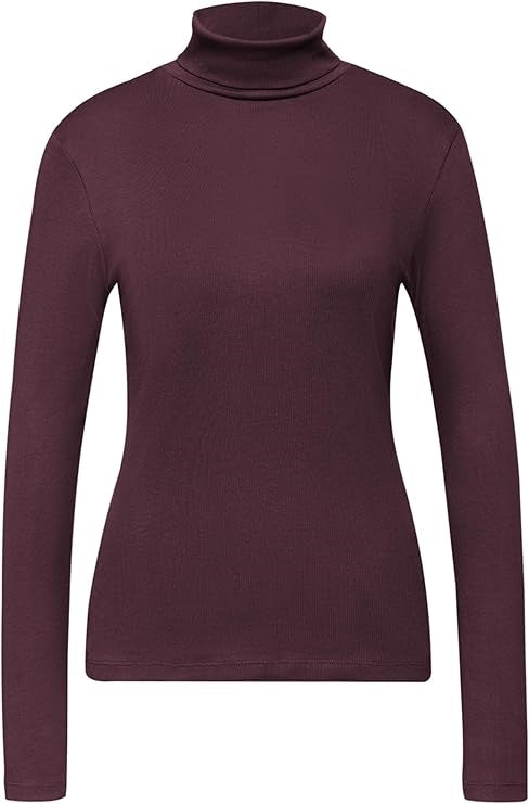 LTD QR basic rib roll neck shi – Jazz Berry 