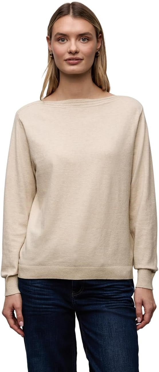 basic sweater u-boat – Cotton Beige Melange #farbe_cotton-beige-melange