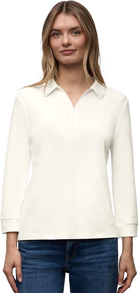 LTD QR basic polo shirt w.zipp – Off White #farbe_off-white