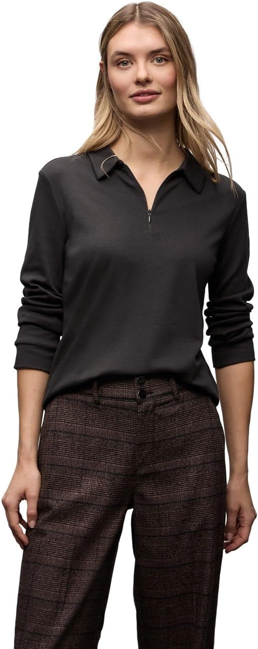 LTD QR basic polo shirt w.zipp – Darkest Brown 