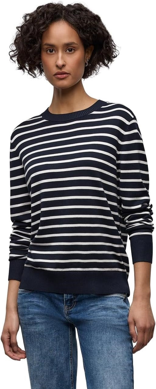 LTD QR_ basic sweater stripes – Deep Blue 