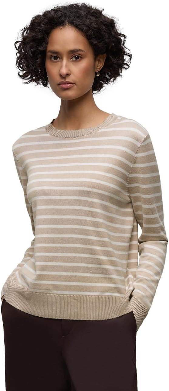 LTD QR_ basic sweater stripes – Cotton Beige 