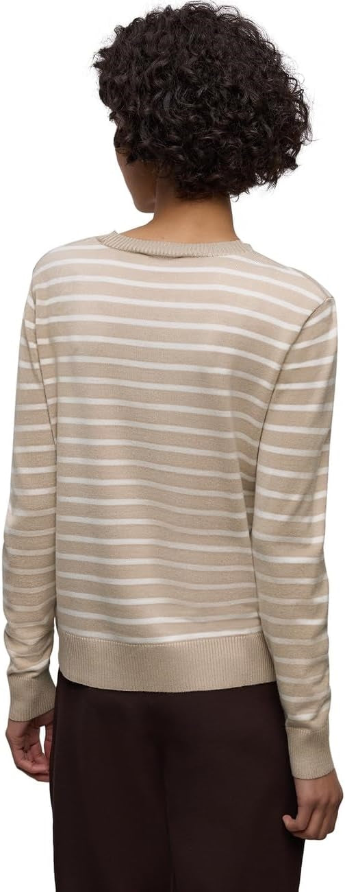 LTD QR_ basic sweater stripes – Cotton Beige 
