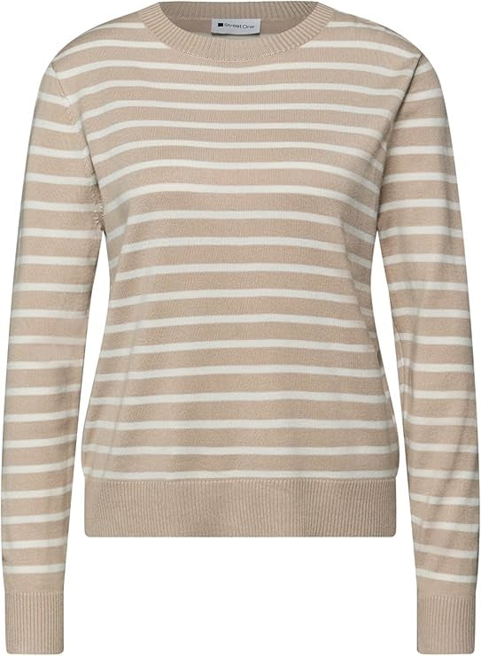 LTD QR_ basic sweater stripes – Cotton Beige 