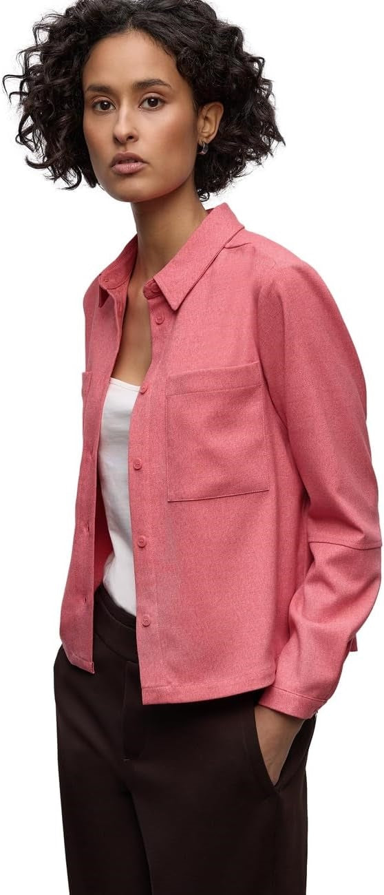 Melange shirtcollar blouse w p – Striking Coral Melange #farbe_striking-coral-melange