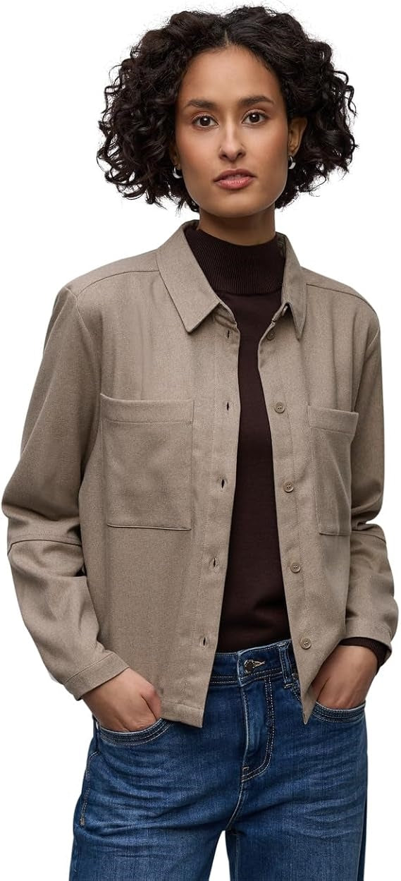 Melange shirtcollar blouse w p – Light Terra Mocha Melange 