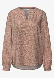 Splitneck tunic blouse AOP – Light Apricot 