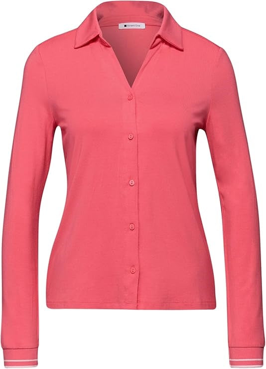 jersey blouse w.striped cuffs