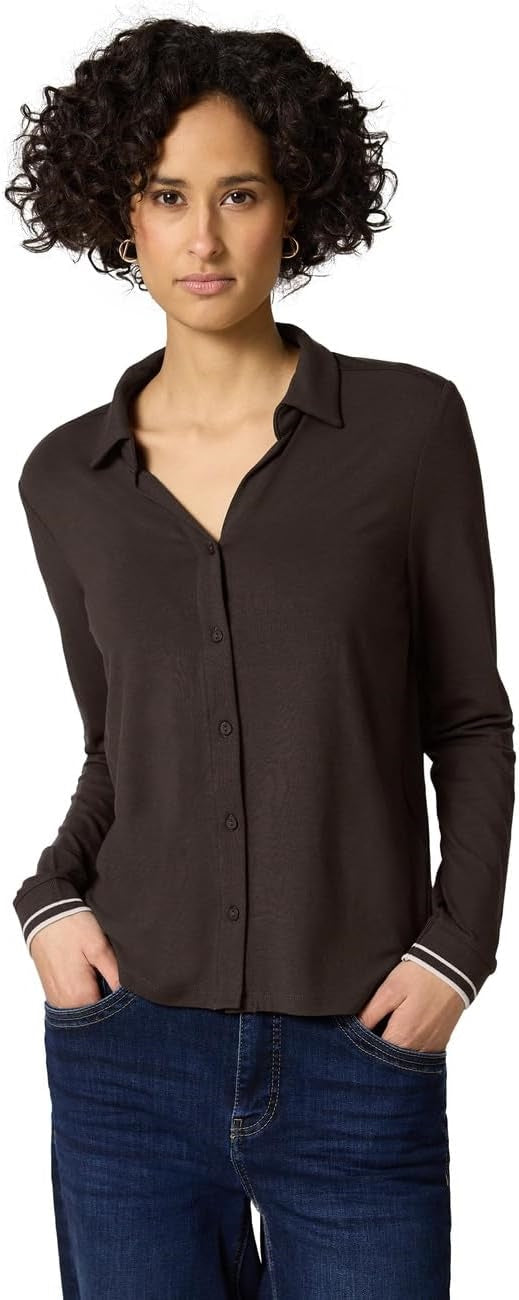 jersey blouse w.striped cuffs – Molten Earth 