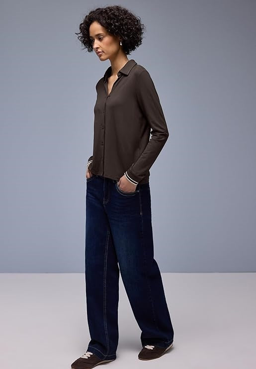 jersey blouse w.striped cuffs – Molten Earth 