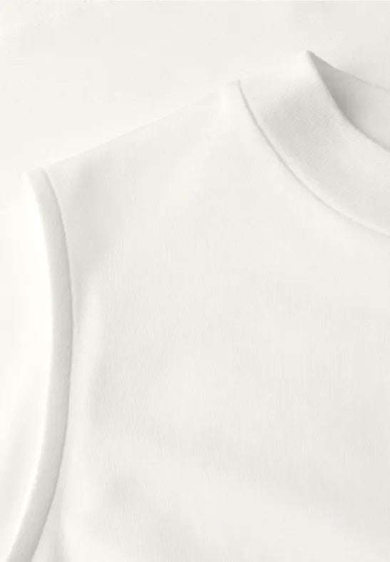 LTD QR basic turtle neck top – Off White 