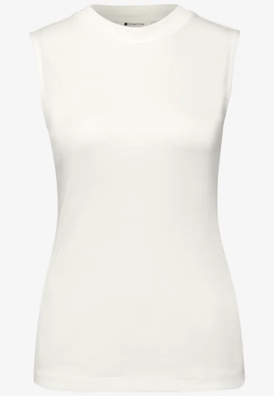 LTD QR basic turtle neck top – Off White 