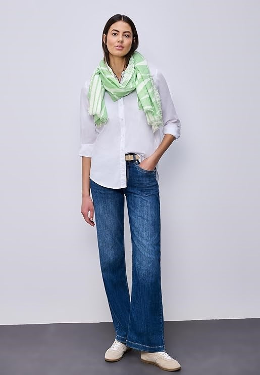 OP_Printed Textured Longscarf – Bright Pistachio 