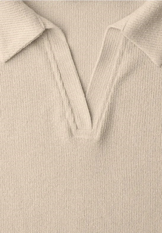 LTD QR knit look polo shirt