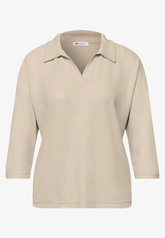 LTD QR knit look polo shirt – Allgemeines Produktbild 