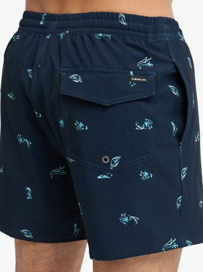 Stretch Printed Volley 16 Dark Navy