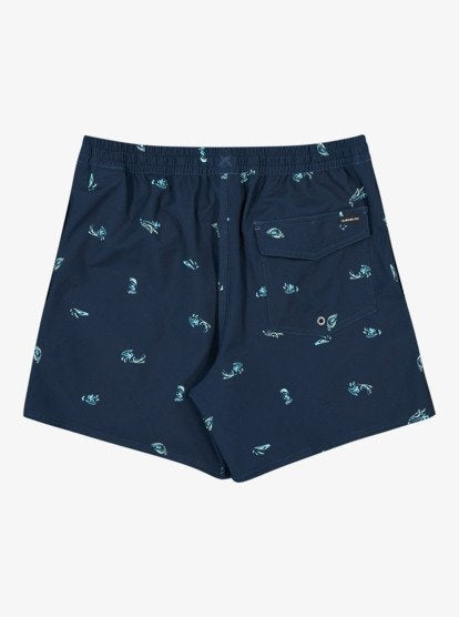 Stretch Printed Volley 16 Dark Navy