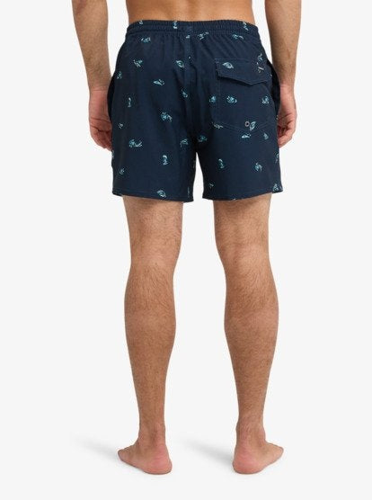 Stretch Printed Volley 16 Dark Navy