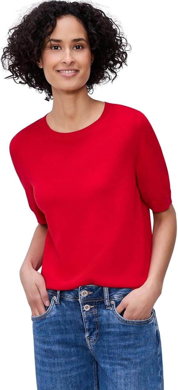 LTD_QR_short sleeve sweater – Salsa Red 