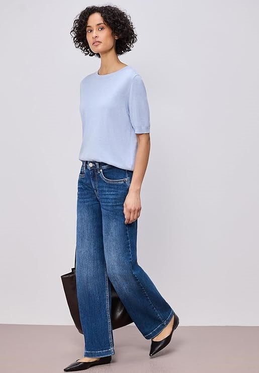 LTD_QR_short sleeve sweater – Cashmere Blue Melange 