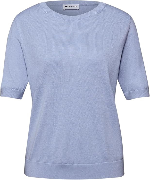 LTD_QR_short sleeve sweater – Cashmere Blue Melange 