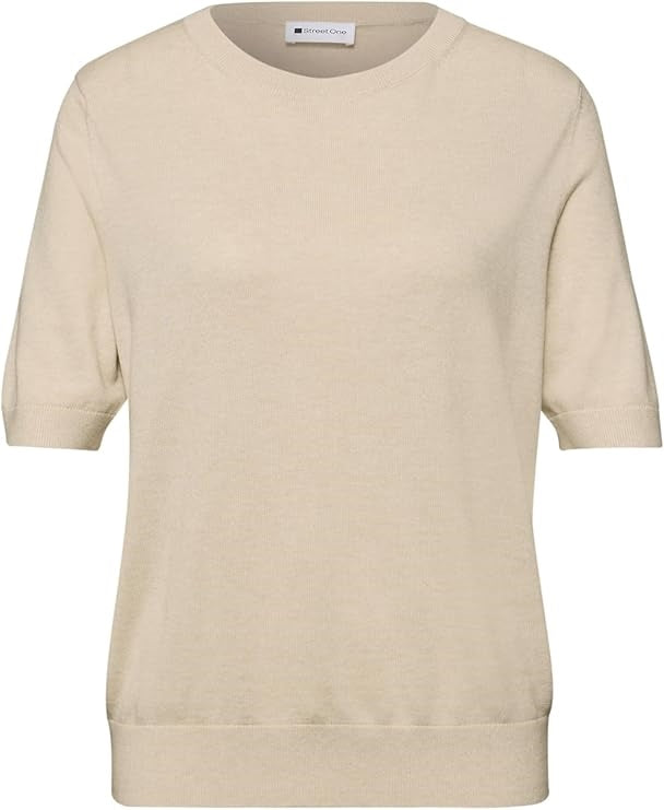 LTD_QR_short sleeve sweater – Smoke Beige Melange 