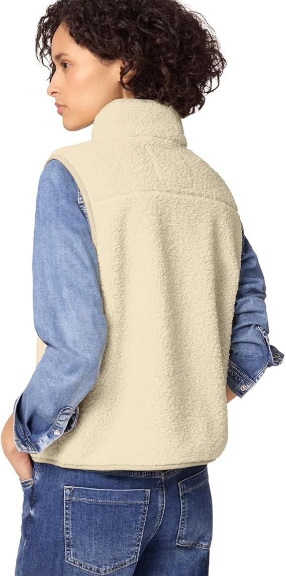 Short Teddy Vest w. Stand-Up C