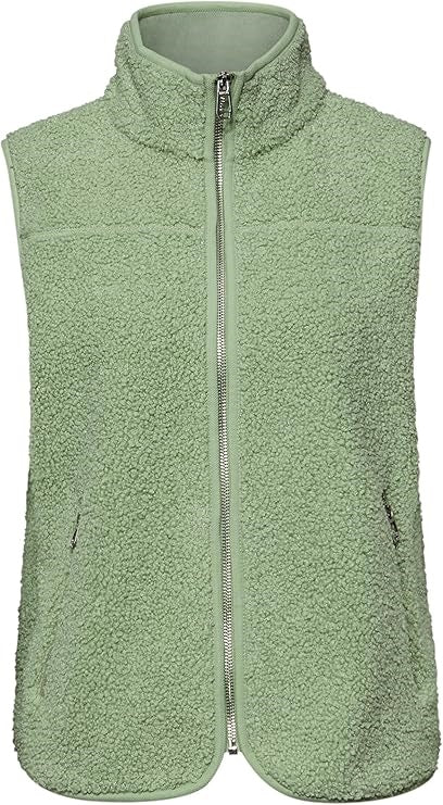 Short Teddy Vest w. Stand-Up C – Bright Pistachio 
