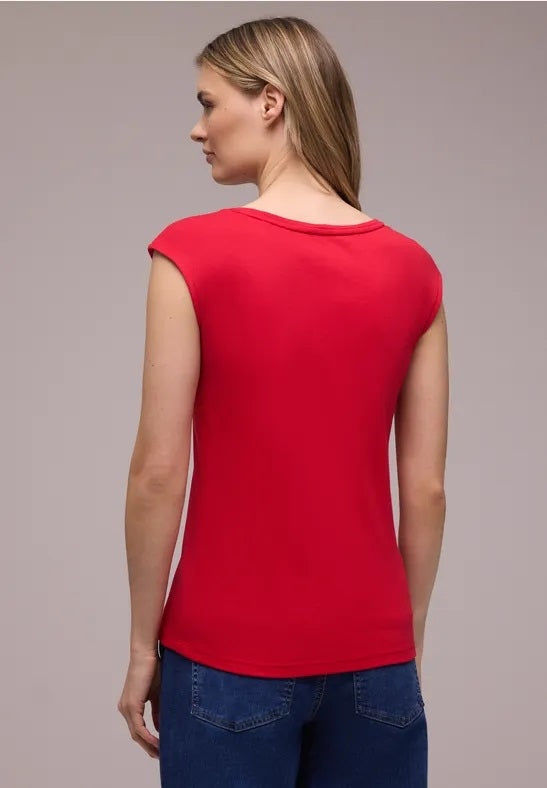 shirt w. button panel – Salsa Red 