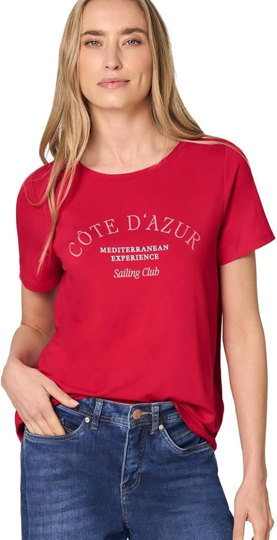 LTD QR wording print shirt – Salsa Red 