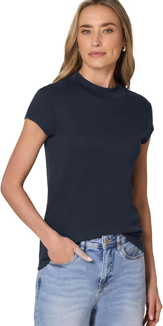 QR basic turtle neck shirt – Shadowed Navy 