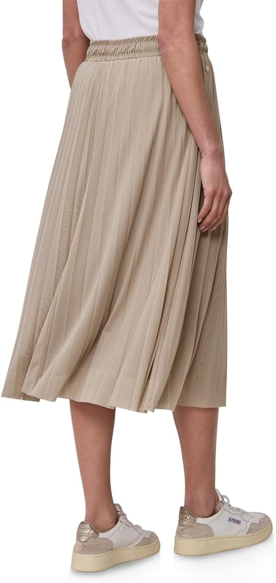 Mesh Plisse jog skirt_solid