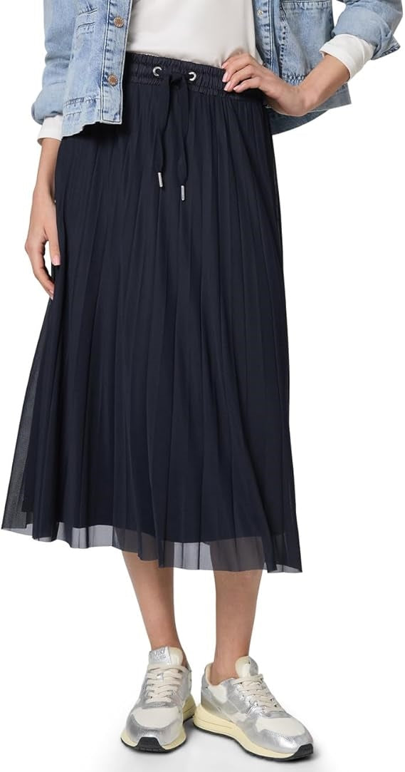 Mesh Plisse jog skirt_solid – Shadowed Navy 