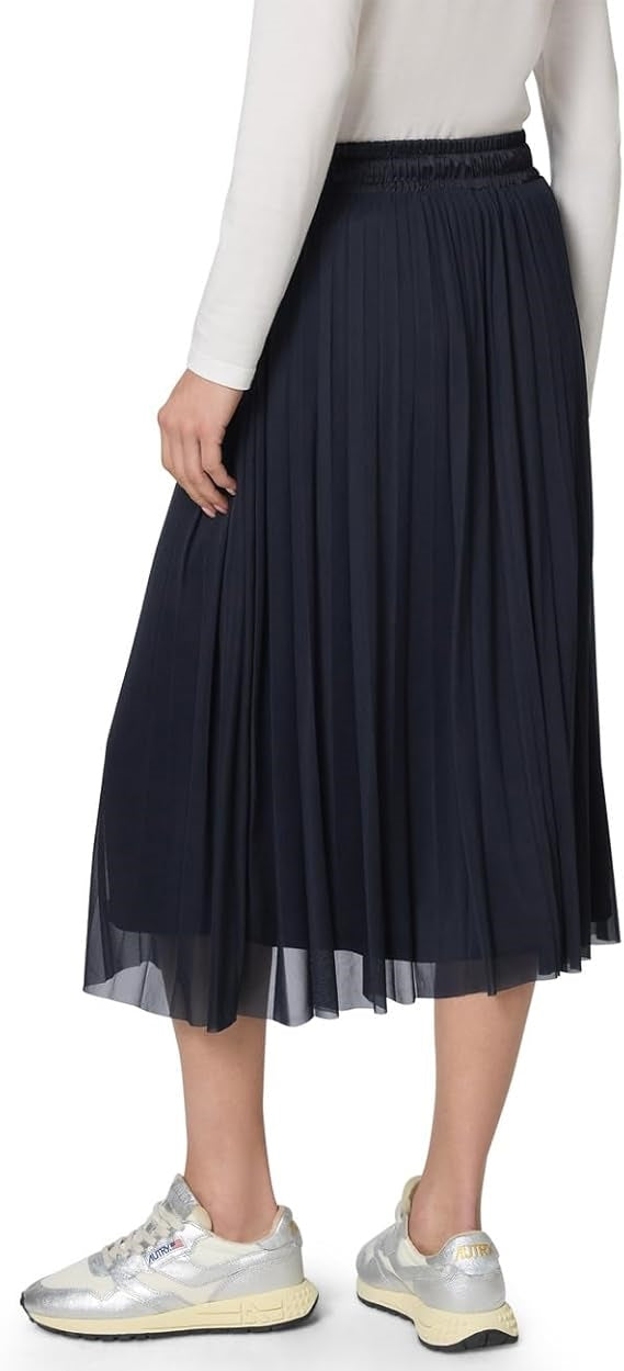 Mesh Plisse jog skirt_solid – Shadowed Navy 