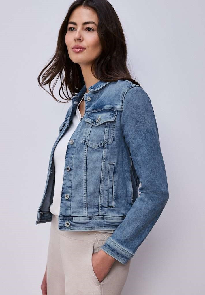 QR Style Jacket,mid blue washe