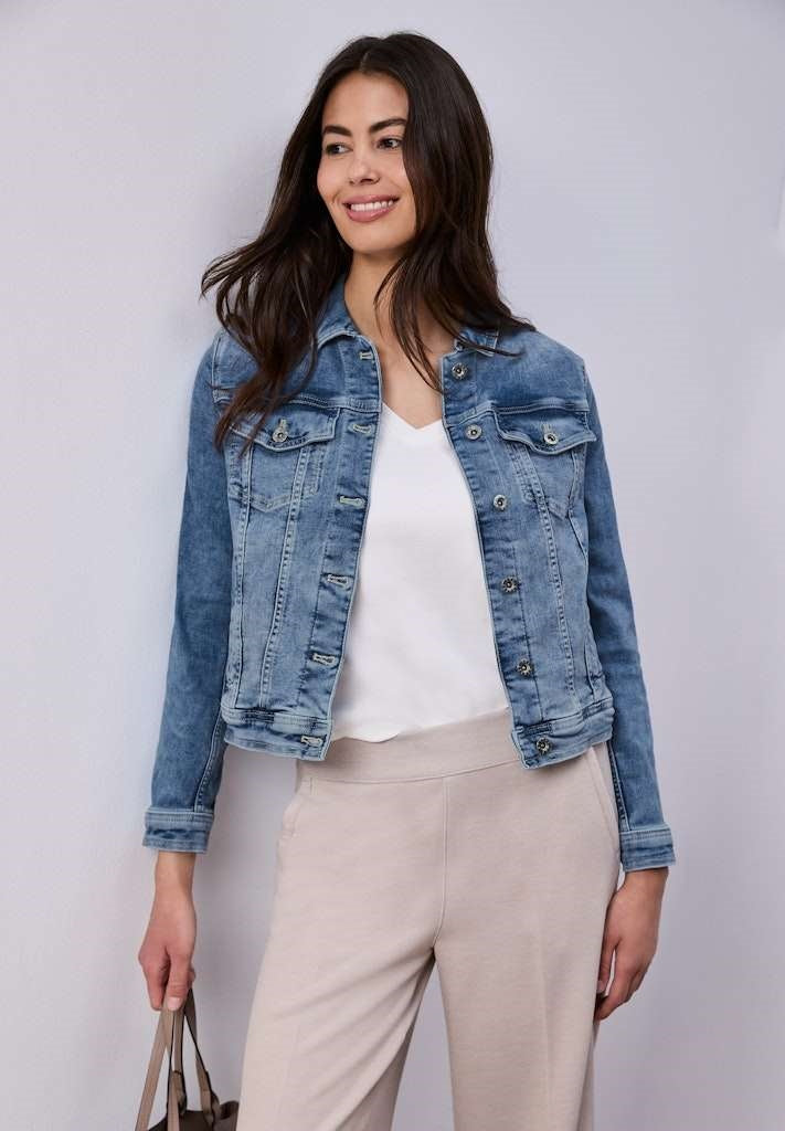 QR Style Jacket,mid blue washe