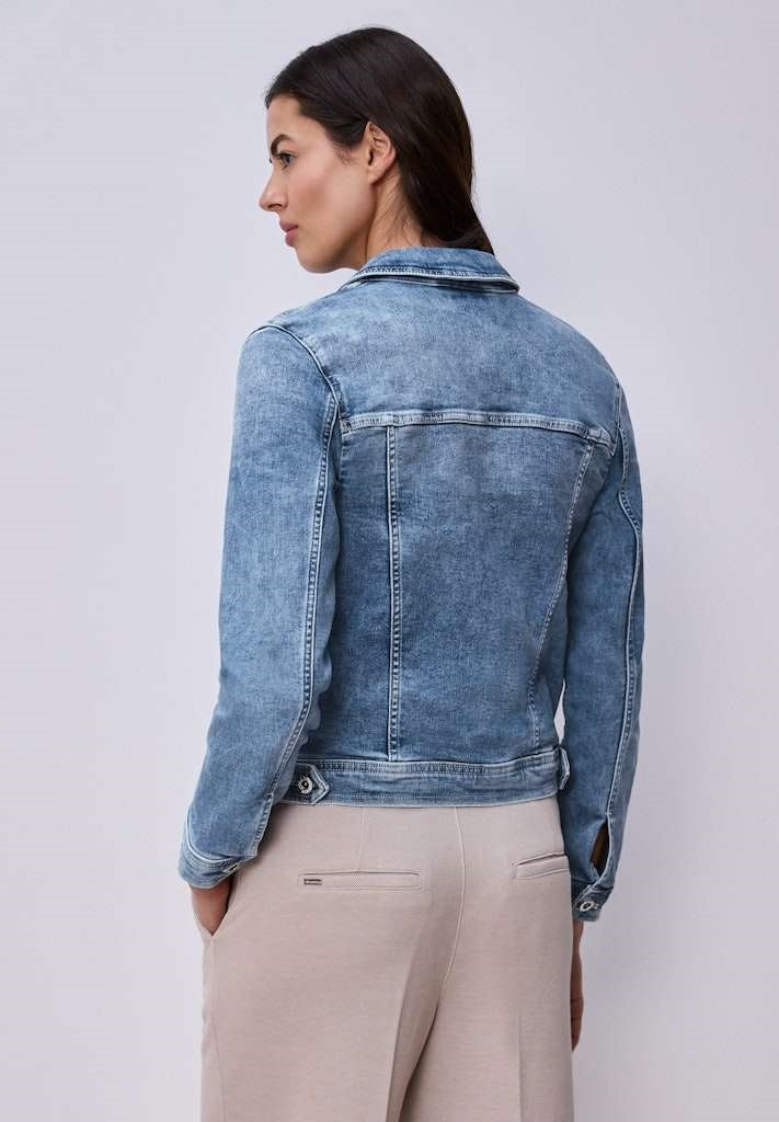 QR Style Jacket,mid blue washe