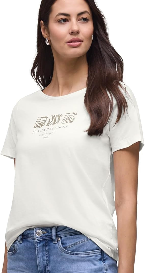 LTD QR basic pearl print shirt – Off White 