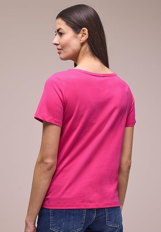 LTD QR basic pearl print shirt – Magenta Dream 
