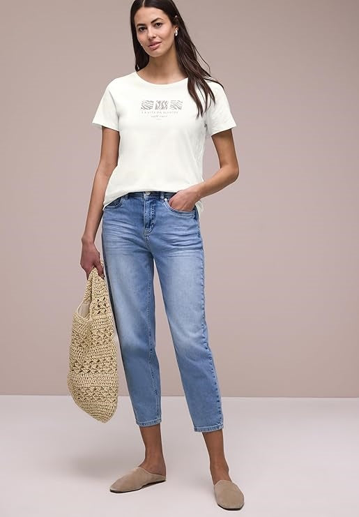LTD QR basic pearl print shirt – Off White 