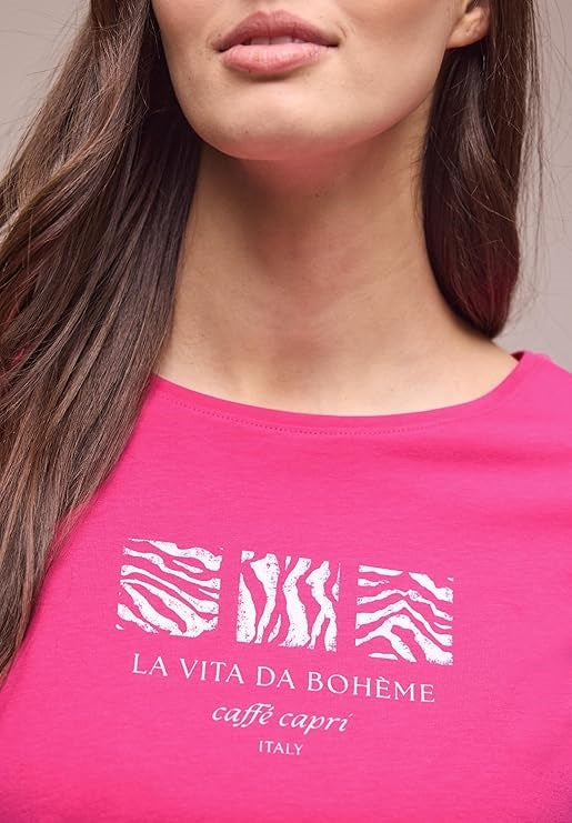 LTD QR basic pearl print shirt – Magenta Dream 