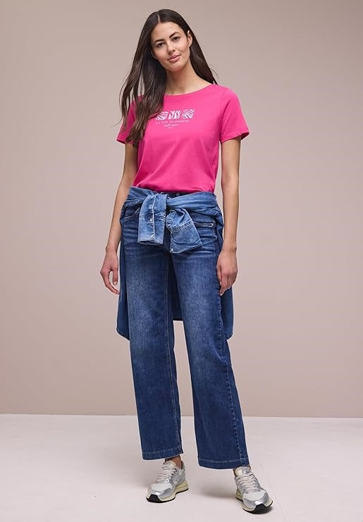 LTD QR basic pearl print shirt – Magenta Dream 