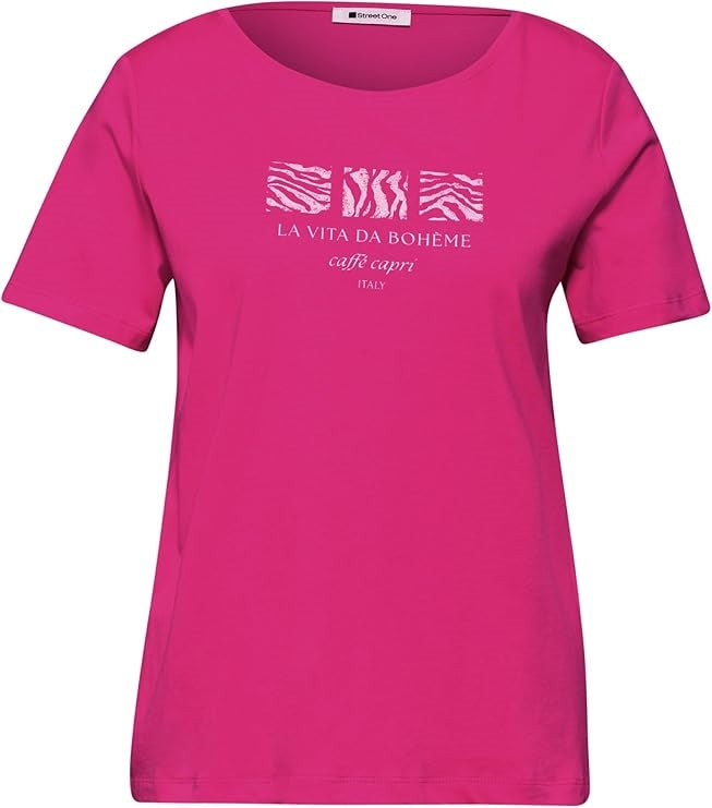 LTD QR basic pearl print shirt – Magenta Dream 
