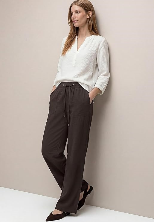 Style Emee_HW_SOLID_woven-crep – Espresso Brown 