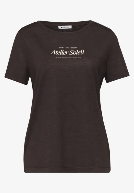 SOL_partprint shirt w.short sl – Espresso Brown 
